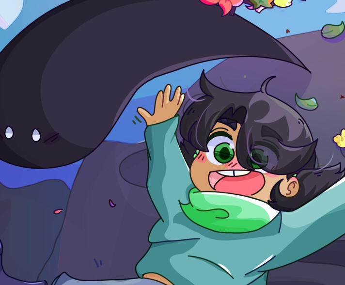 A little girl jumps off carelessly, her shapeshifter buddy always there to catch her!